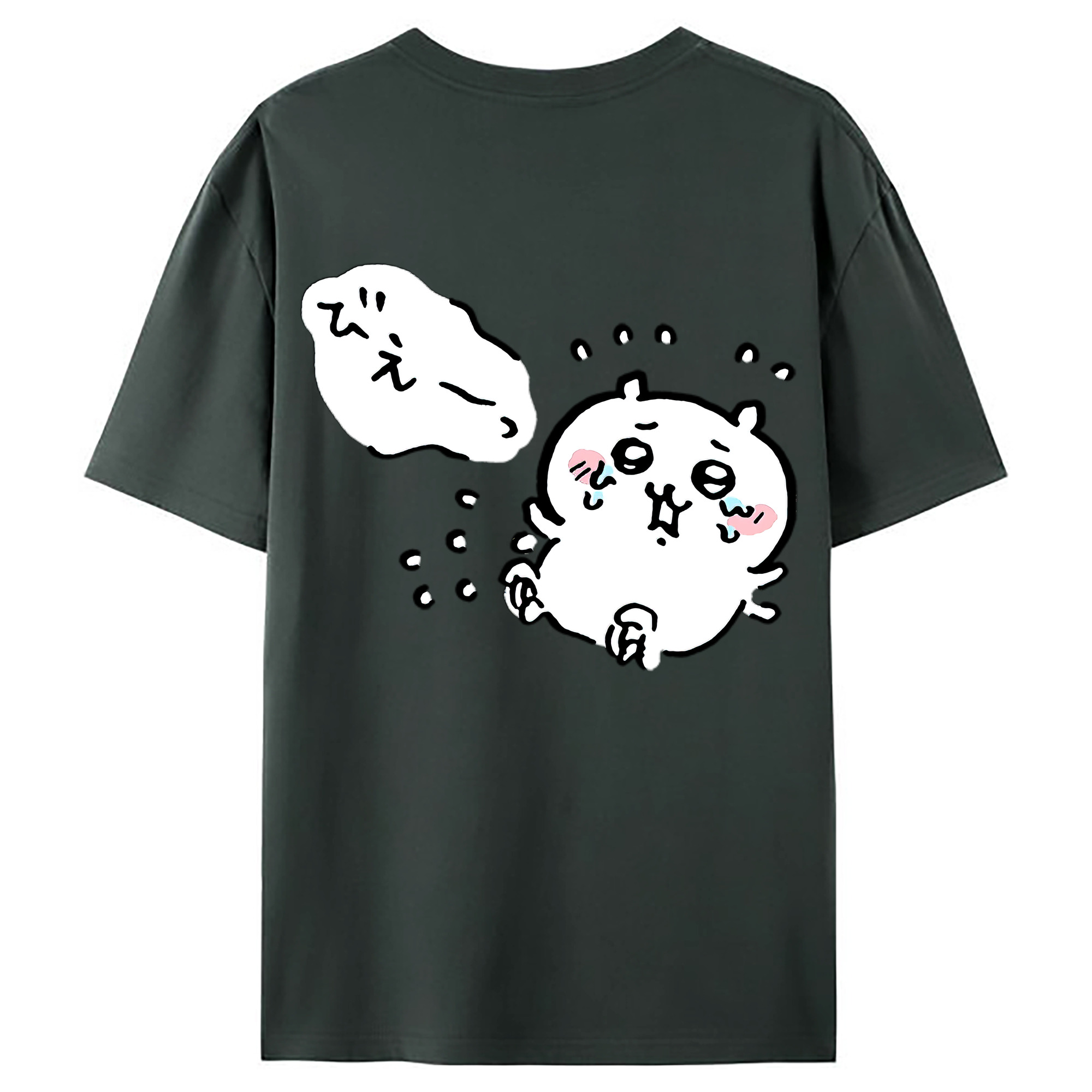 （画像用） ちいかわ ちいかわ Chii-kawa chiikawa 綿100％ メンズ半袖Tシャツ（バックプリント） 通気性